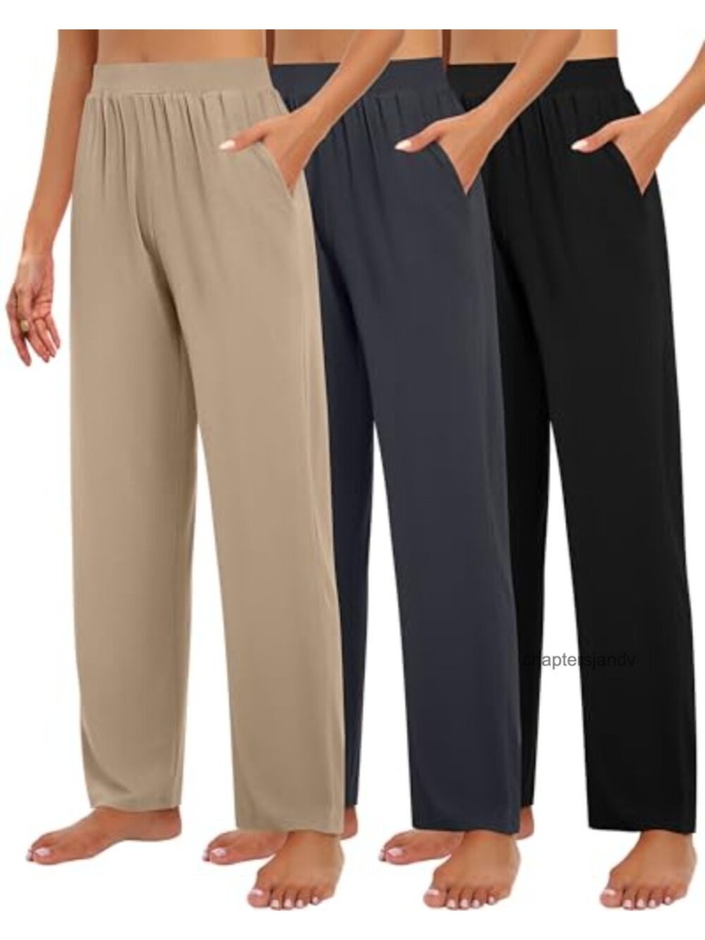Women's Lounge Pants Cozy Wide Leg Sweatpants 3 Pack Soft Stretchy